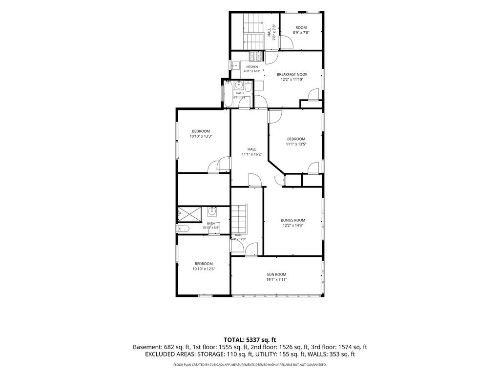 29 Esmond Street floor plan with dimensions — Lower / fourth level